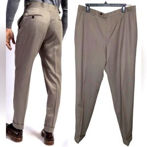 ISAIA Napoli Men's Wool 130'S Dress Pants Beige Size 54